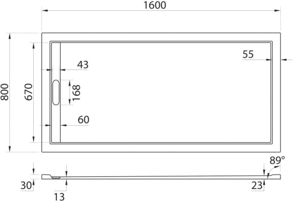 Поддон для душа Cezares TRAY-AS-AH-160/80-30-W 160x80, с сифоном, белый фото в интернет-магазине «Wasser-Haus.ru»
