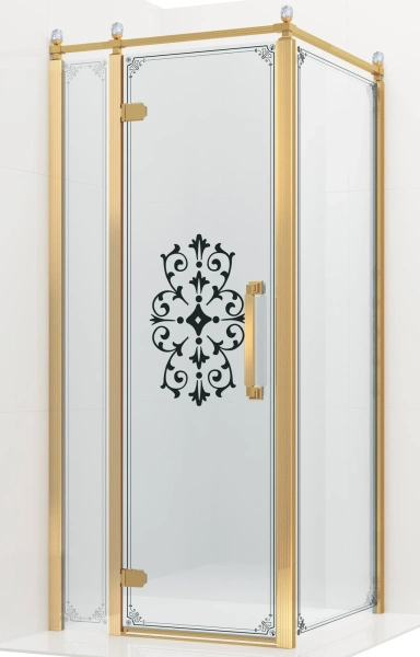 Душевой уголок Ambassador Royal 18015307-L 100х100 см, профиль золото фото в интернет-магазине «Wasser-Haus.ru»