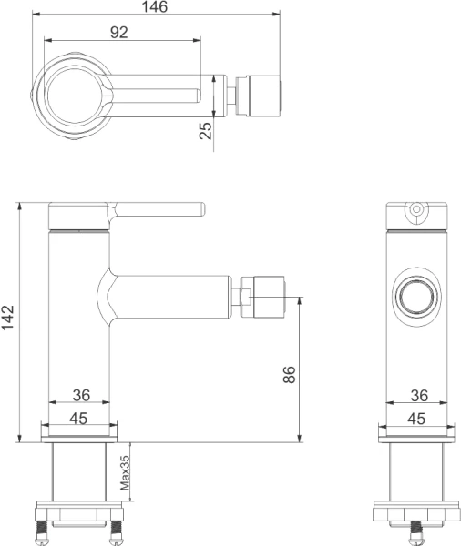 Смеситель для биде Excellent Pi AREX.1203CR фото в интернет-магазине «Wasser-Haus.ru»