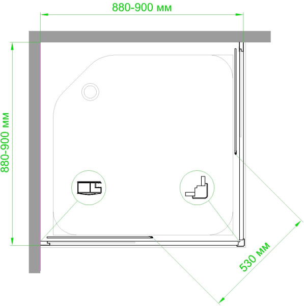 Душевой уголок Royal Bath HPD RB90HPD-C-BL 90x90 фото в интернет-магазине «Wasser-Haus.ru»