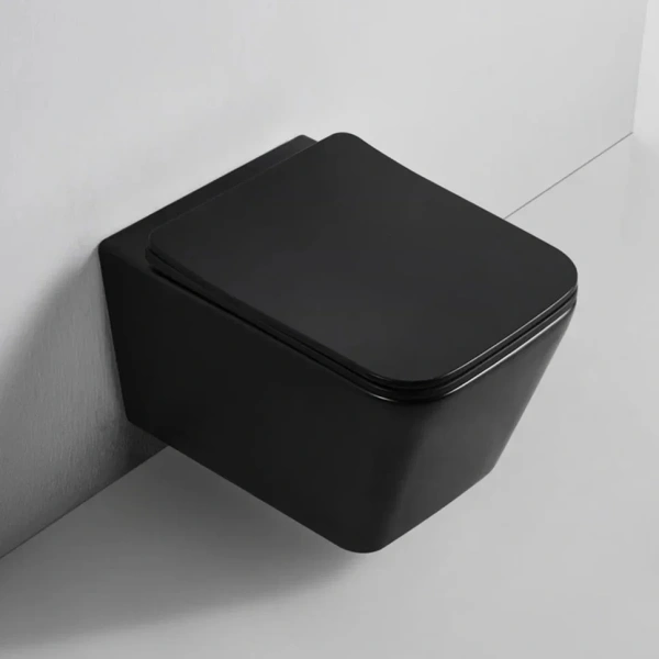 Комплект Унитаз подвесной BOND Cube F04-108 безободковый, с микролифтом, черный + Инсталляция TECE Now 9400414 4 в 1 с кнопкой смыва фото в интернет-магазине «Wasser-Haus.ru»