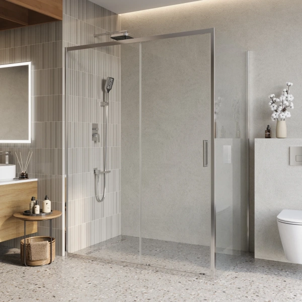 Душевой уголок BelBagno Luce AH-1-150/100-C-Cr стекло прозрачное фото в интернет-магазине «Wasser-Haus.ru»