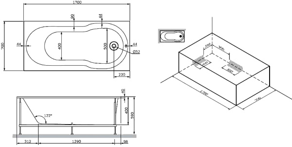 Акриловая ванна AM.PM X-Joy W88A-170-070W-A 170x70 фото в интернет-магазине «Wasser-Haus.ru»