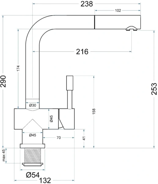 Смеситель для кухни Seaman Eco Venice SSN-0912P-GL gun light фото в интернет-магазине «Wasser-Haus.ru»