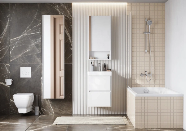 Зеркало-шкаф AQUATON Сканди 45 белое фото в интернет-магазине «Wasser-Haus.ru»