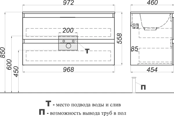 Мебель для ванной Aqwella 5 stars Accent 100 дуб золотой фото в интернет-магазине «Wasser-Haus.ru»