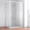 Душевой уголок Vegas Glass ZP+ZPV 120*90 01 02 профиль белый, стекло шиншилла фото в интернет-магазине «Wasser-Haus.ru»