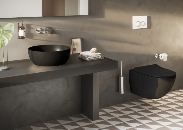 Унитаз подвесной VitrA Sento безободковый, с микролифтом, черный фото в интернет-магазине «Wasser-Haus.ru»
