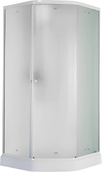 Душевой уголок Parly ZEP911FR 90x90, с поддоном, профиль белый, стекло матовое фото в интернет-магазине «Wasser-Haus.ru»