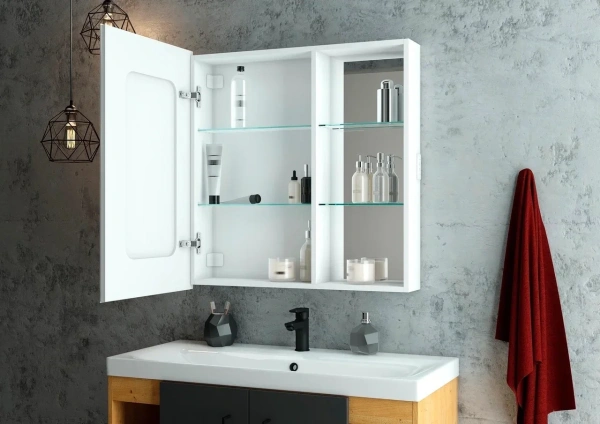 Зеркало-шкаф CONTINENT Aperio L 80х80 с подсветкой фото в интернет-магазине «Wasser-Haus.ru»