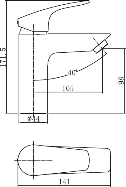 Смеситель для раковины Aquanet Static AF330-10B чёрный матовый фото в интернет-магазине «Wasser-Haus.ru»