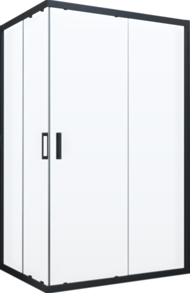 Душевой уголок Vegas Glass ZA-F Novo 110*90 02М 01 профиль черный матовый, стекло прозрачное фото в интернет-магазине «Wasser-Haus.ru»