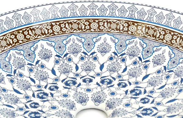 Раковина Bronze de Luxe Марракеш 1008 синяя фото в интернет-магазине «Wasser-Haus.ru»
