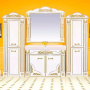 Мебель для ванной Misty Барокко 120 прямая бежевая, патина фото в интернет-магазине «Wasser-Haus.ru»