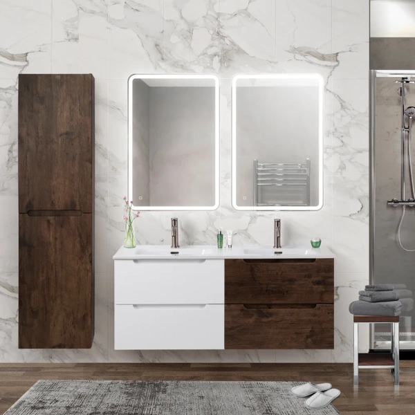 Мебель для ванной BelBagno Etna 120 bianco lucido, rovere moro фото в интернет-магазине «Wasser-Haus.ru»