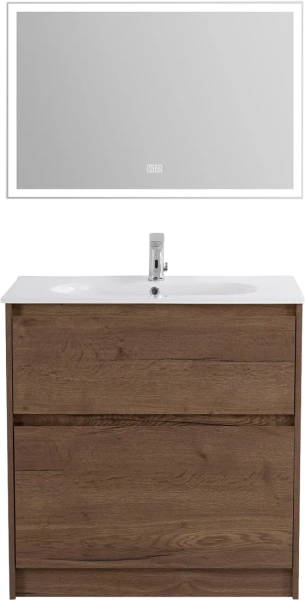 Мебель для ванной BelBagno Kraft 100 напольная, rovere tabacco, раковина LOV-1000-LVB фото в интернет-магазине «Wasser-Haus.ru»
