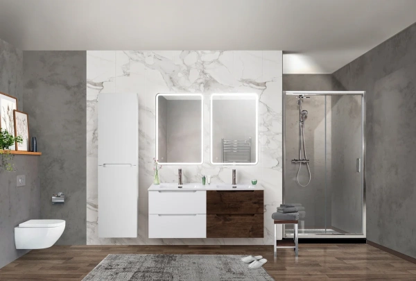Мебель для ванной BelBagno Etna 120 bianco lucido, rovere moro фото в интернет-магазине «Wasser-Haus.ru»