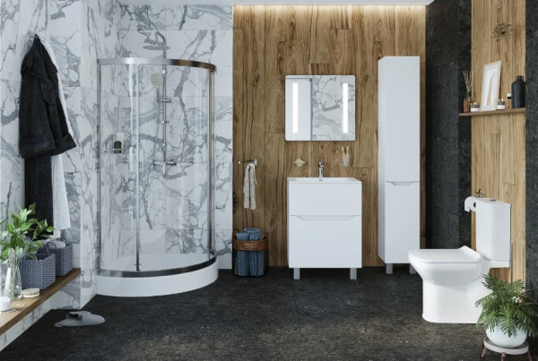 Шкаф-пенал AM.PM Tender R, напольный, белый глянец фото в интернет-магазине «Wasser-Haus.ru»