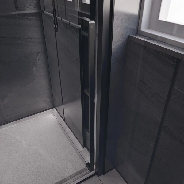 Душевой уголок Veconi Premium Trento PTC-SP-30B 120x90, профиль черный матовый, стекло прозрачное фото в интернет-магазине «Wasser-Haus.ru»