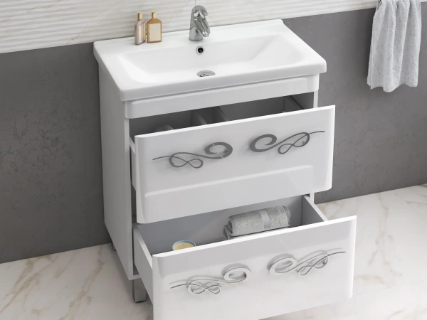 Тумба с раковиной Vigo Olivia 2-70 2 ящика фото в интернет-магазине «Wasser-Haus.ru»