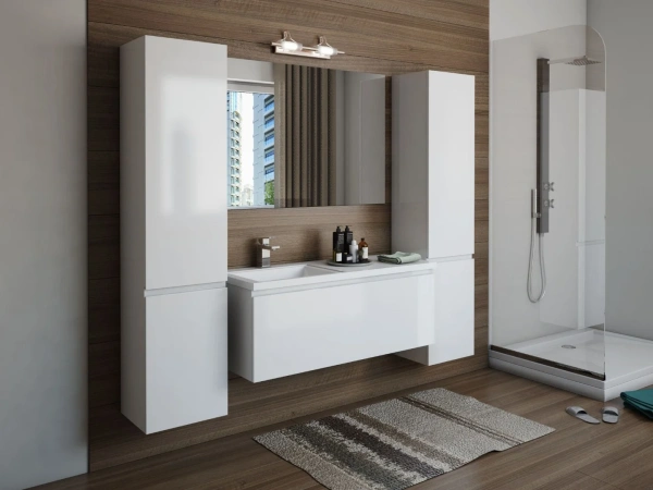 Тумба с раковиной Эстет Dallas Luxe 110 подвесная, 1 ящик, L фото в интернет-магазине «Wasser-Haus.ru»