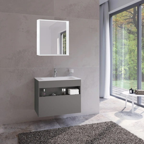Тумба с раковиной Keuco Stageline 32862 80 см, инокс матовый фото в интернет-магазине «Wasser-Haus.ru»
