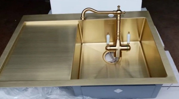 Смеситель для кухни Seaman Visconti SSL-7517-LG light gold фото в интернет-магазине «Wasser-Haus.ru»