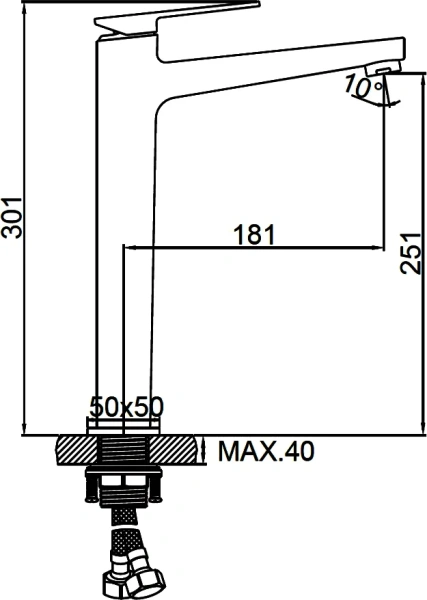 Смеситель для раковины Ledeme H78U L1178U графит фото в интернет-магазине «Wasser-Haus.ru»