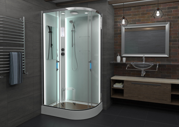 Душевая кабина DTO A102LLED с средним поддоном фото в интернет-магазине «Wasser-Haus.ru»