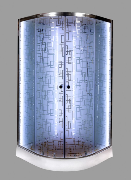 Душевая кабина DTO Em EM1590 N LED 90 x 90 см, без крыши, с Led подсветкой фото в интернет-магазине «Wasser-Haus.ru»