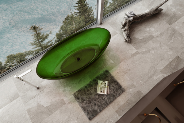 Прозрачная ванна ABBER Kristall AT9702Emerald зеленая фото в интернет-магазине «Wasser-Haus.ru»