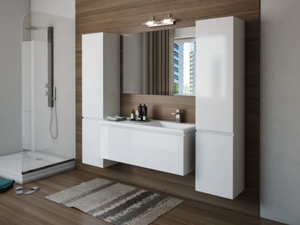 Тумба с раковиной Эстет Dallas Luxe 140 подвесная, 1 ящик, R фото в интернет-магазине «Wasser-Haus.ru»