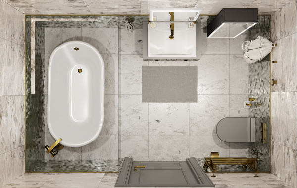 Акриловая ванна Artemis Ottovia 150x75 ножки золото фото в интернет-магазине «Wasser-Haus.ru»