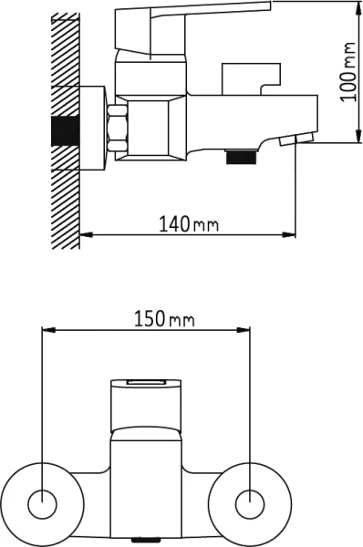 Смеситель для ванны с душем Wisent WP3030, хром фото в интернет-магазине «Wasser-Haus.ru»