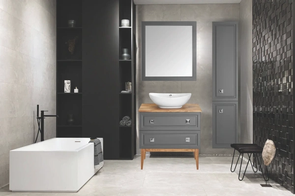 Зеркало ASB-Woodline Каталина 80 серое фото в интернет-магазине «Wasser-Haus.ru»