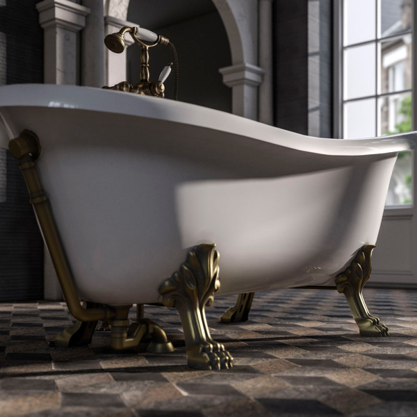 Ванна из искусственного камня Veragio Markiza 30252 185x80 слив-перелив бронза фото в интернет-магазине «Wasser-Haus.ru»