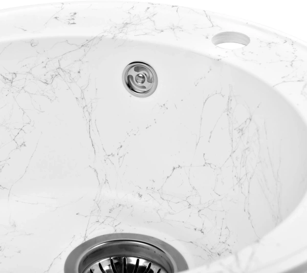 Мойка кухонная Wisent WA05-10 мрамор бело-серый фото в интернет-магазине «Wasser-Haus.ru»