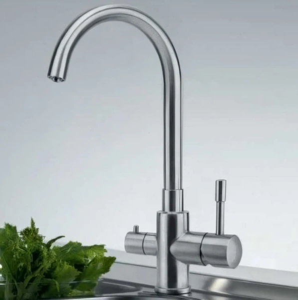 Смеситель для кухни Franke Eos Clear Water нержавеющая сталь фото в интернет-магазине «Wasser-Haus.ru»