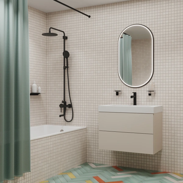 Душевая стойка IDDIS AIGBL3Fi06, черный матовый фото в интернет-магазине «Wasser-Haus.ru»