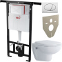 Комплект Унитаз подвесной Duravit D-code 45700900A1 безободковый + Система инсталляции для унитазов AlcaPlast Jadromodul AM102/1120 с белой кнопкой и шумоизоляцией фото в интернет-магазине «Wasser-Haus.ru»