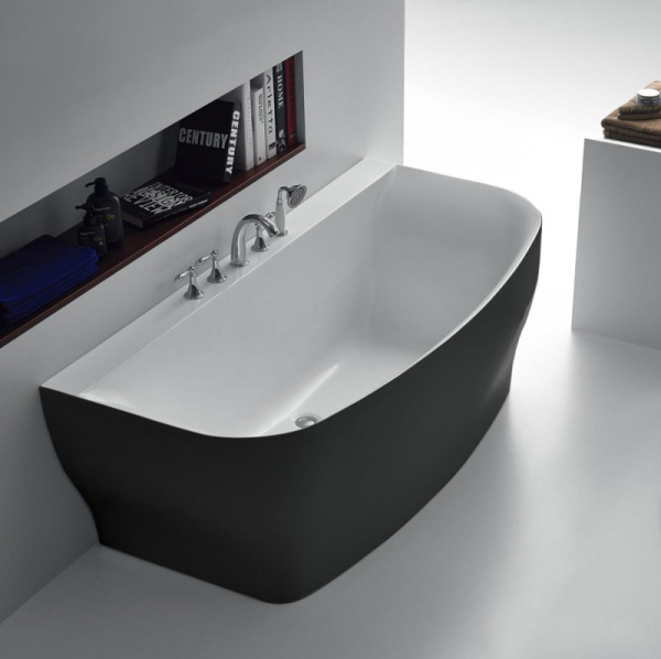 Акриловая ванна BelBagno BB74-NERO-W0 165x78 белый глянец/чёрная матовая фото в интернет-магазине «Wasser-Haus.ru»