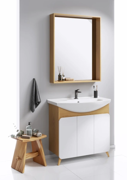 Мебель для ванной Aqwella Basic Basic 85 дуб золотой фото в интернет-магазине «Wasser-Haus.ru»