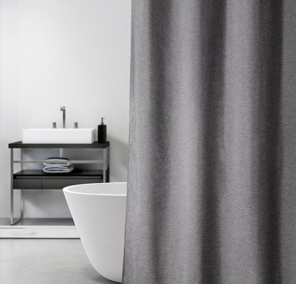 Штора для ванной Carnation Home Fashions Linen Grey LIN240GR 200х240 см, серая фото в интернет-магазине «Wasser-Haus.ru»