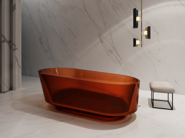 Прозрачная ванна ABBER Kristall AT9706Opal коричневая фото в интернет-магазине «Wasser-Haus.ru»