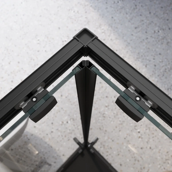 Душевой уголок BelBagno Luce A-2-90-C-NERO 90x90, профиль матовый черный, стекло прозрачное фото в интернет-магазине «Wasser-Haus.ru»