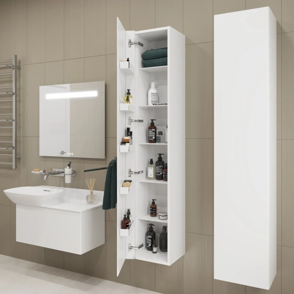 Шкаф-пенал Laufen Ino 4.2545.1.030.170.1 L, белый матовый фото в интернет-магазине «Wasser-Haus.ru»