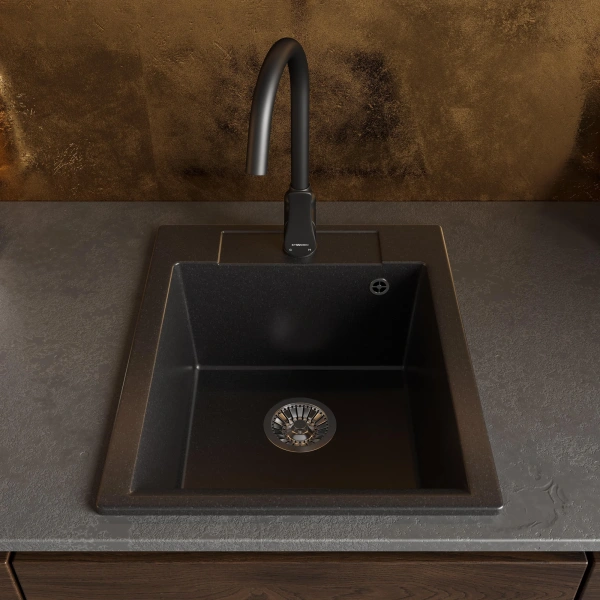 Мойка кухонная Domaci Савона PA 420 черная фото в интернет-магазине «Wasser-Haus.ru»