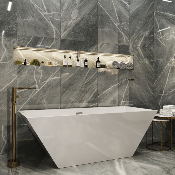 Акриловая ванна Artemis Tecla 170x74 белая глянцевая фото в интернет-магазине «Wasser-Haus.ru»