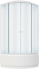Душевая кабина Parly Bianco Эконом EB1021 100х100, с высоким поддоном, профиль белый, стекло матовое фото в интернет-магазине «Wasser-Haus.ru»