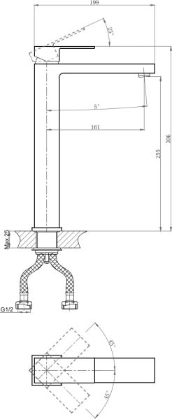 Смеситель для раковины D&K Bayern.Liszt DA1512001 хром фото в интернет-магазине «Wasser-Haus.ru»
